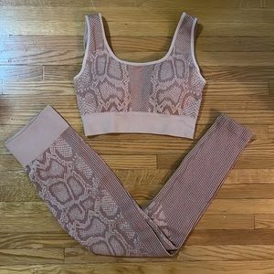 Snake Print Yoga Pants and Sports Bra Set